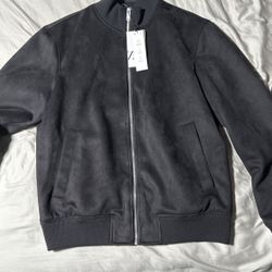 Zara Faux Suede Bomber Jacket ($80) Size Xl