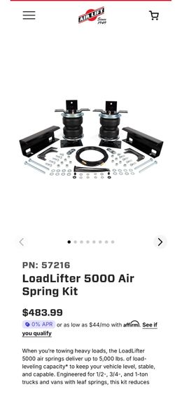 BARGAIN DEAL!!!!  New In Box • Air Lift LoadLifter 5000 Air Suspension Kit 57216