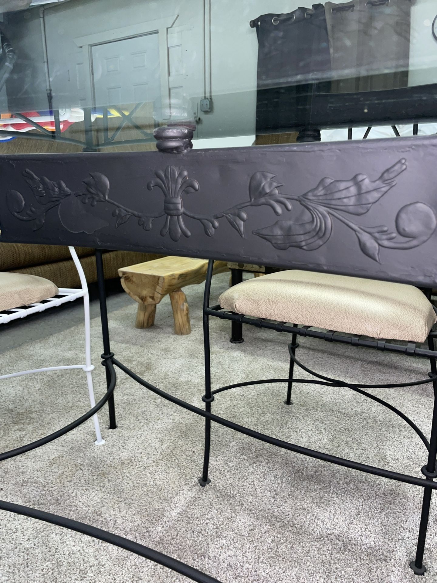 Wrought Iron w / Beveled Glass Top