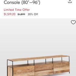 Wear Elm Industrial Storage Media Console (80"