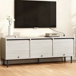 TV Stand for 65 Inch TV, Entertainment Center, 59 Inch TV Console with Storage, Sliding Doors