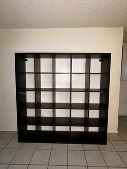 IKEA KALLAX Shelf unit, black-brown, 71 5/8x71 5/8 "