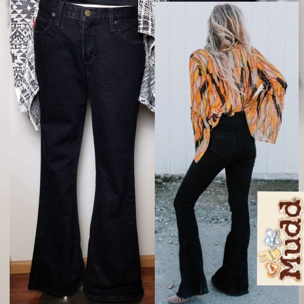 Fit & Flare Black Jeans by Mudd Sexy Boho Goth 11