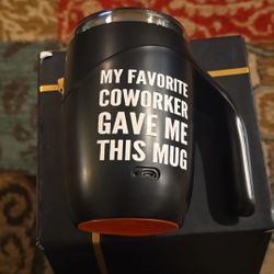 MNZZ  Magnetic Stirring Coffee Mug Stainless Travel Cup Gamer Black 