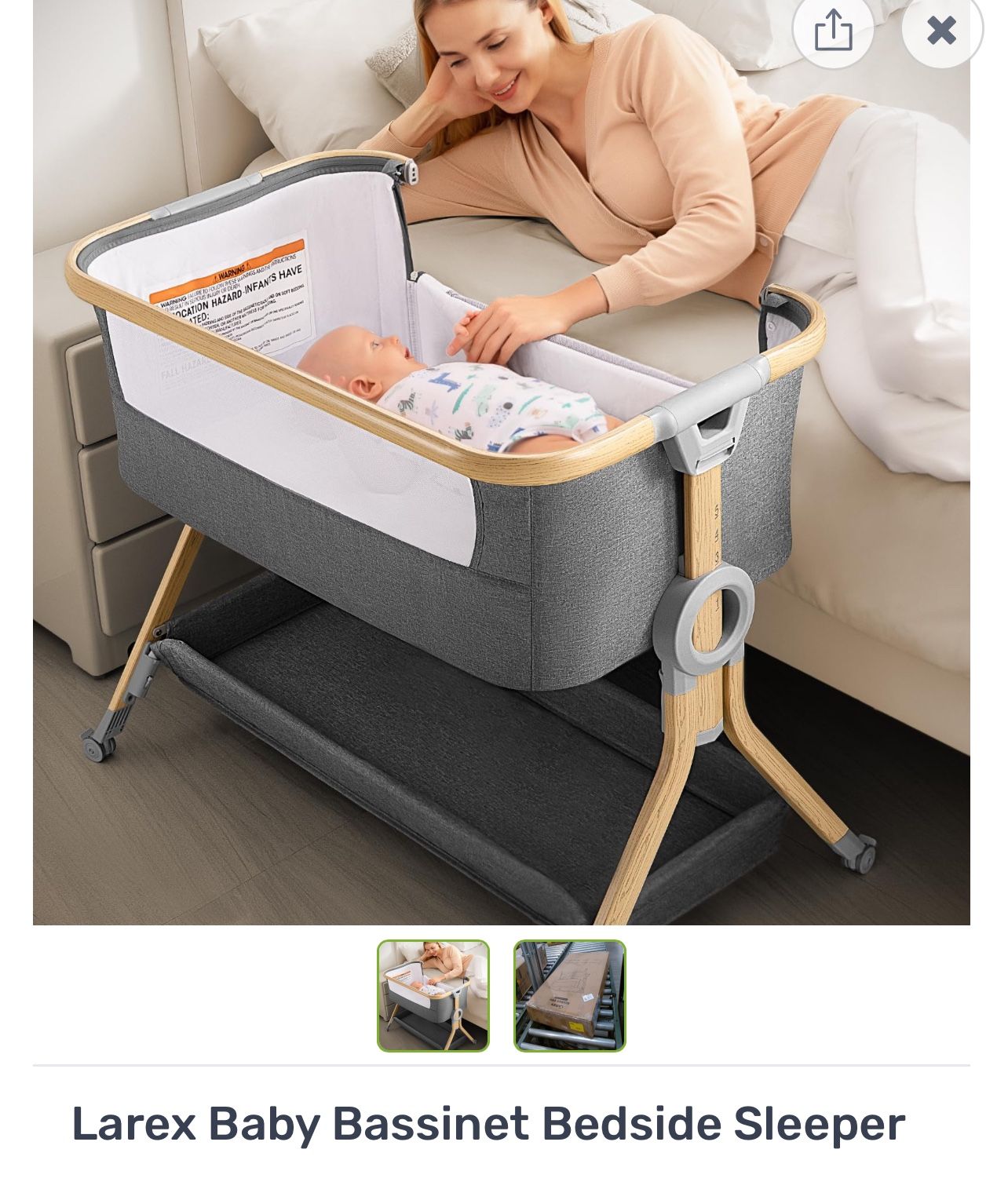 Larex Baby Bassinet Bedside Sleeper