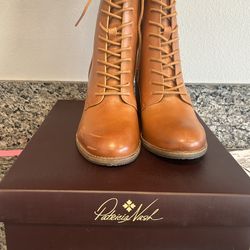 Patricia Nash Brown Leather Lace -up Boot