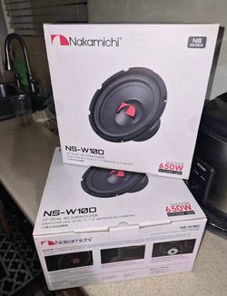 Selling a pair (2) of brand new Nakamichi 10-inch car audio subwoofers
