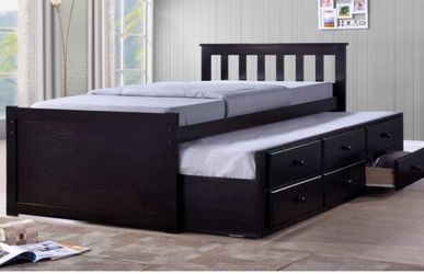 $299 twin captains bed not including mattress