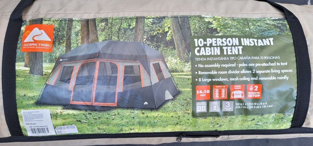 Ozark Trail 10 Person Instant Setup Tent w/ Bag - Used Once!