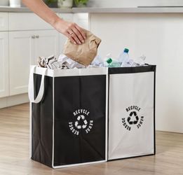 NEW 2-piece Set Of Recycling Bags , Black and White