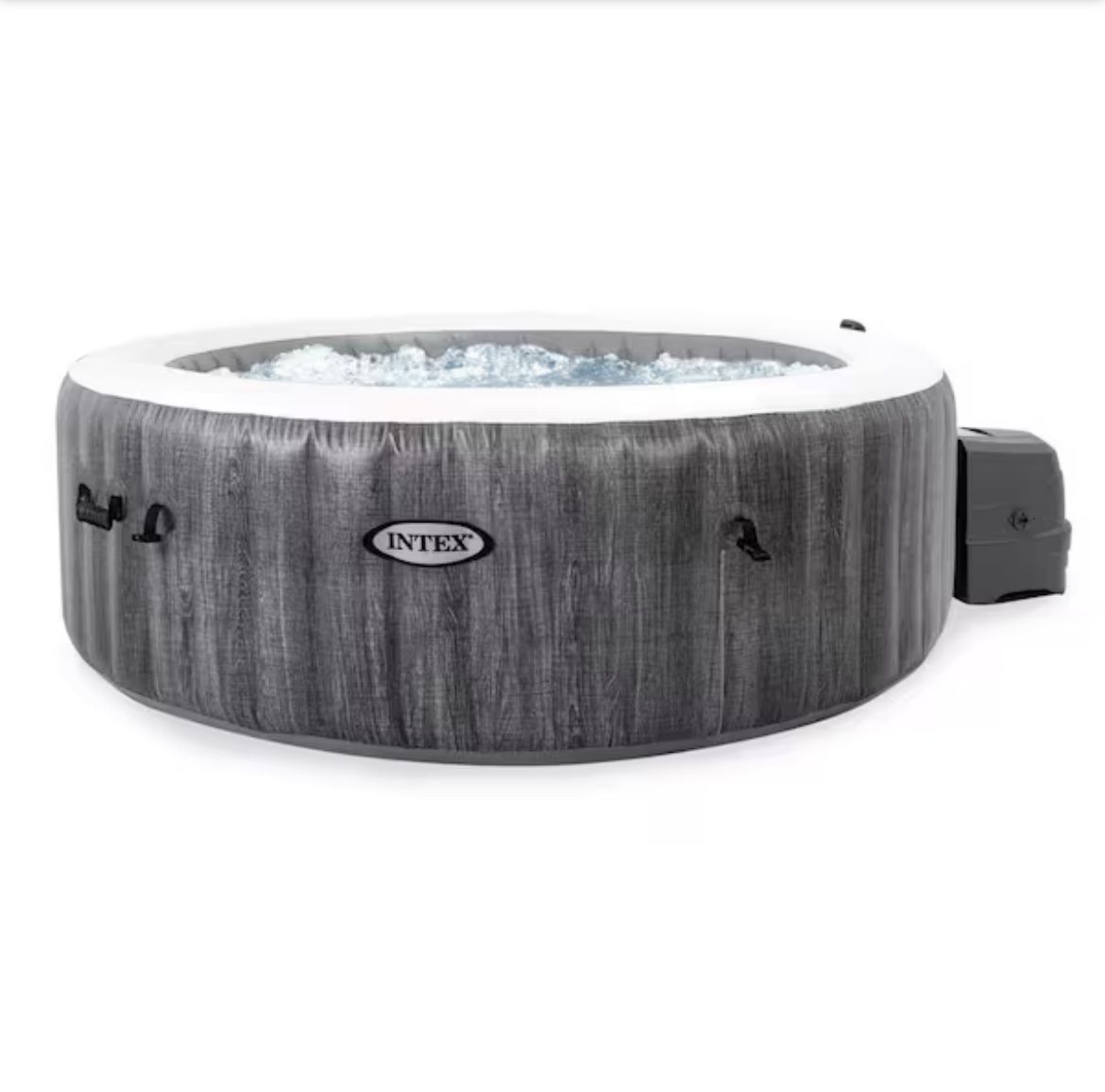 PureSpa Plus 77 in. x 28 in. 4-Person Greywood Inflatable Hot Tub Bubble Jet Spa