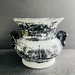  Victoria Ware Ironstone Jardiniere, a decorative Flower Pot Black And White 
