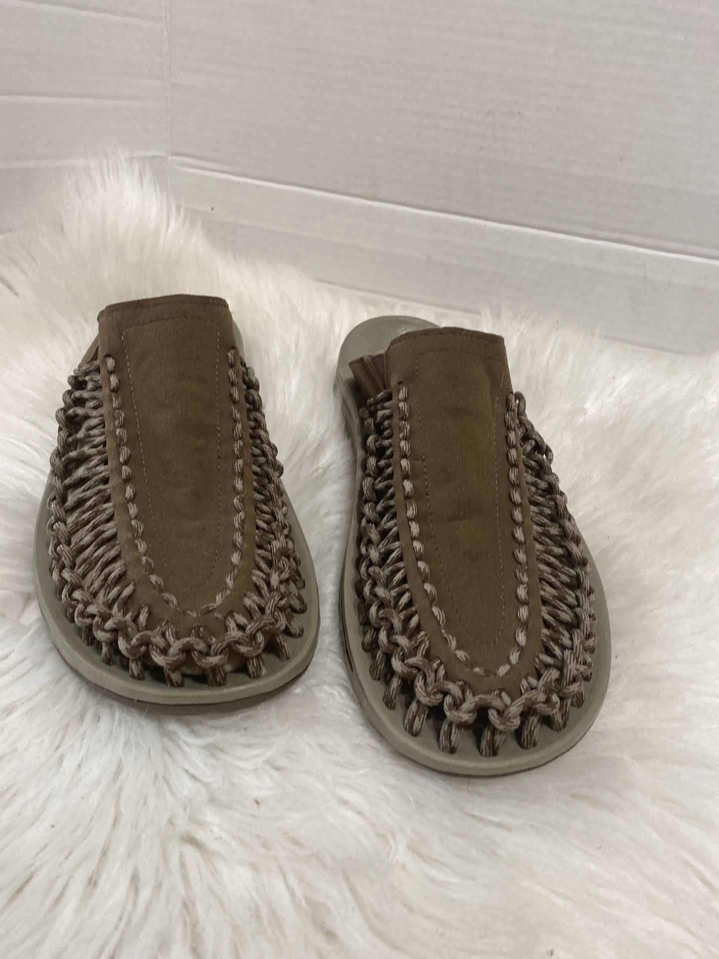 Keen Brown Woven Casual Slide Comfort Outdoor Sandals Shoes Men's 9