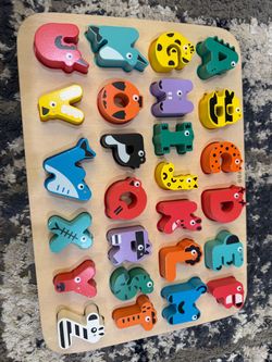 FAO Schwarz learning letters Animal Alphabet Wood board Puzzle
