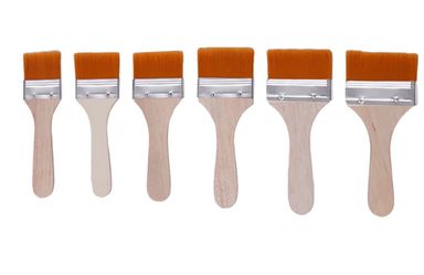 6-Piece Nylon Paint Brush Set with Varied Sizes, Durable Soft Bristles