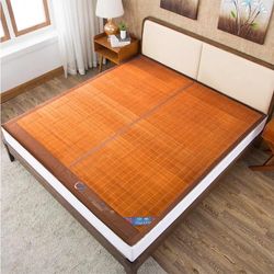 Foldable Double Sided Bamboo Mat for Bed,Summer Bamboo Sleeping Mat,Home Quick Cooling Textile Rattan Mat Suitable for Children,Adults and Seniors