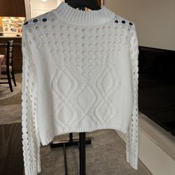 Womens Sweater Top Knit Long Sleeve Crochet Pullover Color Block Striped Blouse Top