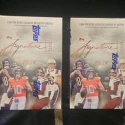 2024 Topps Signature Class Football Cards Blaster Box! 2 Box Lot! Jayden Daniels RC!?