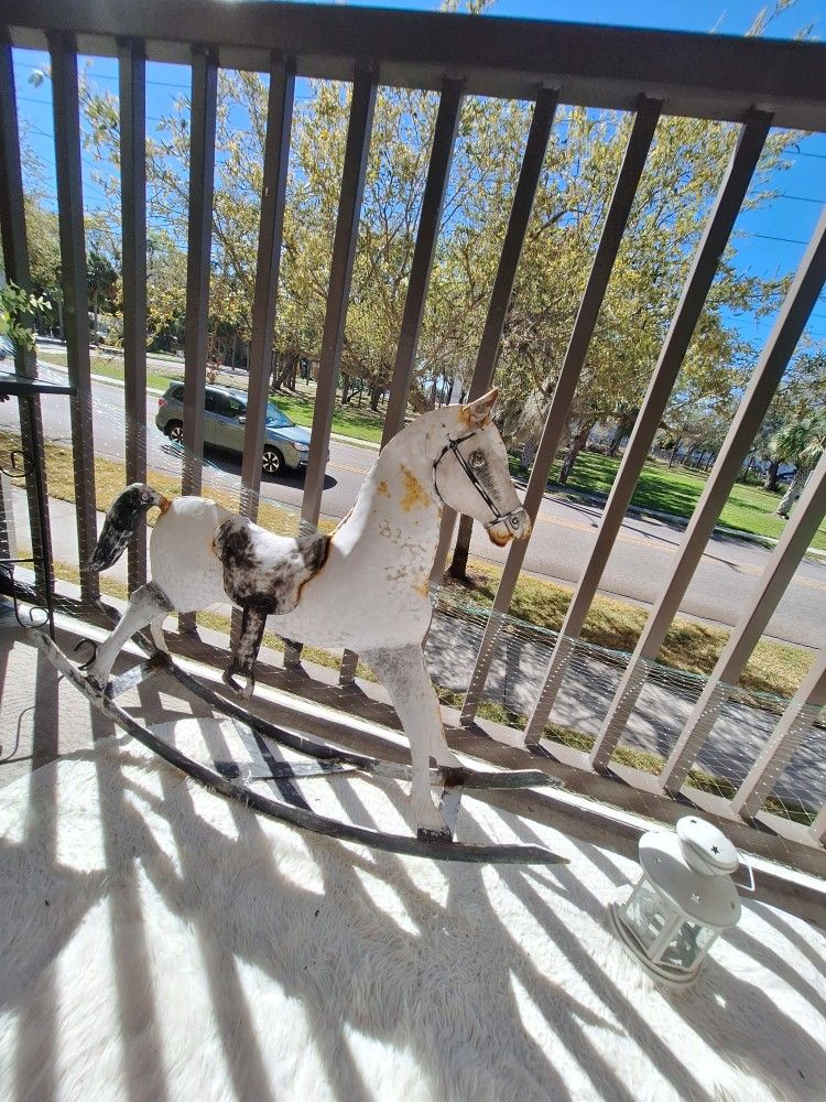 Antique Iron rocking horse