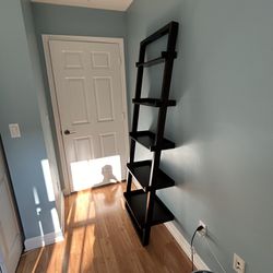 Ladder  shelf  leaning bookshelf