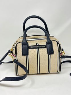 Tommy Hilfiger Striped Mini Satchel Crossbody Bag