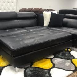 GORGEOUS BLACK IBIZA SMALL SECTIONAL!$999!*SAME DAY DELIVERY*EASY FINANCING*NO CREDIT NEEDED*HUGE SALE*