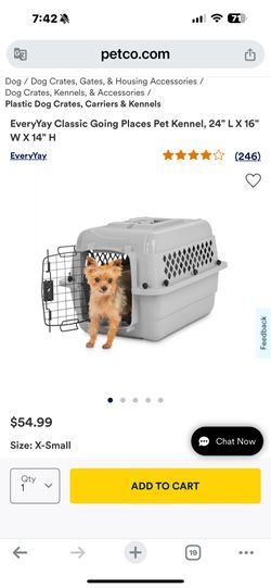 EveryYay Classic Going Places Pet Kennel, 24" L X 16" W X 14" H