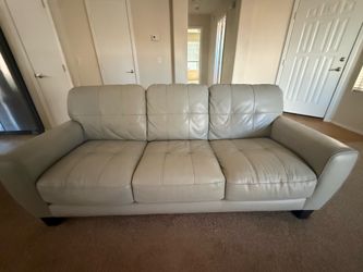 AFW Taupe leather couch.  84x36x36 - Must Pick Up (N. Phoenix)
