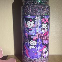 Kuromi 20 oz Snow Globe Acrylic Tumbler!