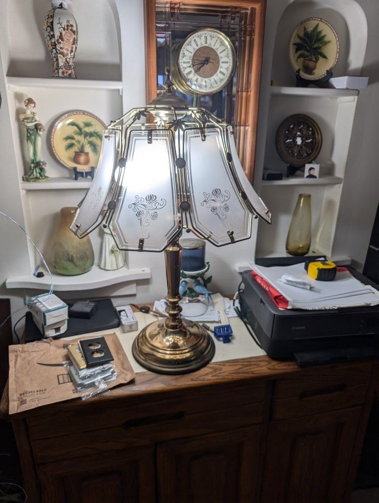 Golden Glass Vintage Lamp.