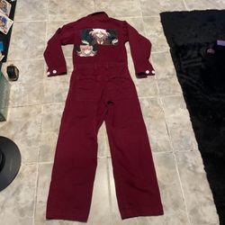 Big Bud Press Everyday Long Sleeve Jumpsuit Maroon Plum Burgundy SZ XXS