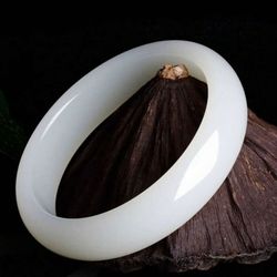 Icy Jade Jadeite White Bangle Bracelet 55-56mm