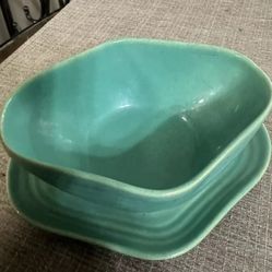 Vintage Bauer Jade Gravy Boat w/ Drip Plate