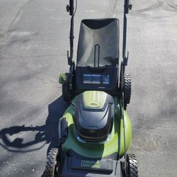 62V Cordless Brushless Green Machine Self-Propelled 3-in-1 Mower  with (2) 4 Ah Batteries and Charger