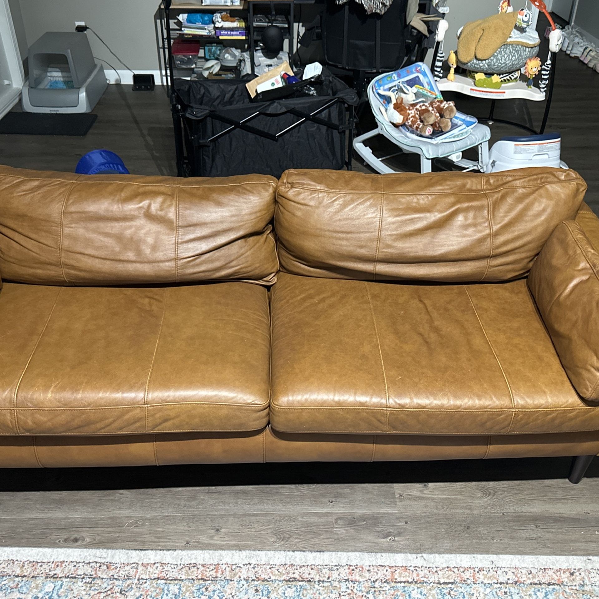 Cayenna Genuine Leather 81” Couch 