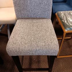 Counter Height Bar Stools Set of 2, 30" H Seat Height Upholstered Barstools, Fabric in  Grey