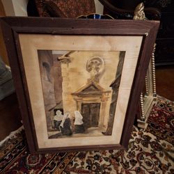 ANTIQUE FRENCH PROVINCIAL WATERCOLOR ART