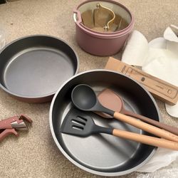  Pots and Pans Set, Granite Nonstick Cookware Set with Detachable Handle, Stackable Kitchen Cooking Set with Saucepan Frying Pans, Induction Compatibl