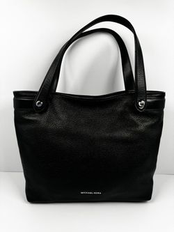 Michael Kors Black Hyland Soft Leather Crossbody Convertible Large Tote Bag