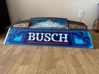 Vintage Busch Beer Pool Table Hanging Light Lamp 3D Mountain 1985 Does Not Light