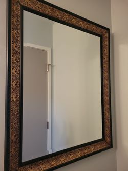 Mirror with Ornate Gold Frame