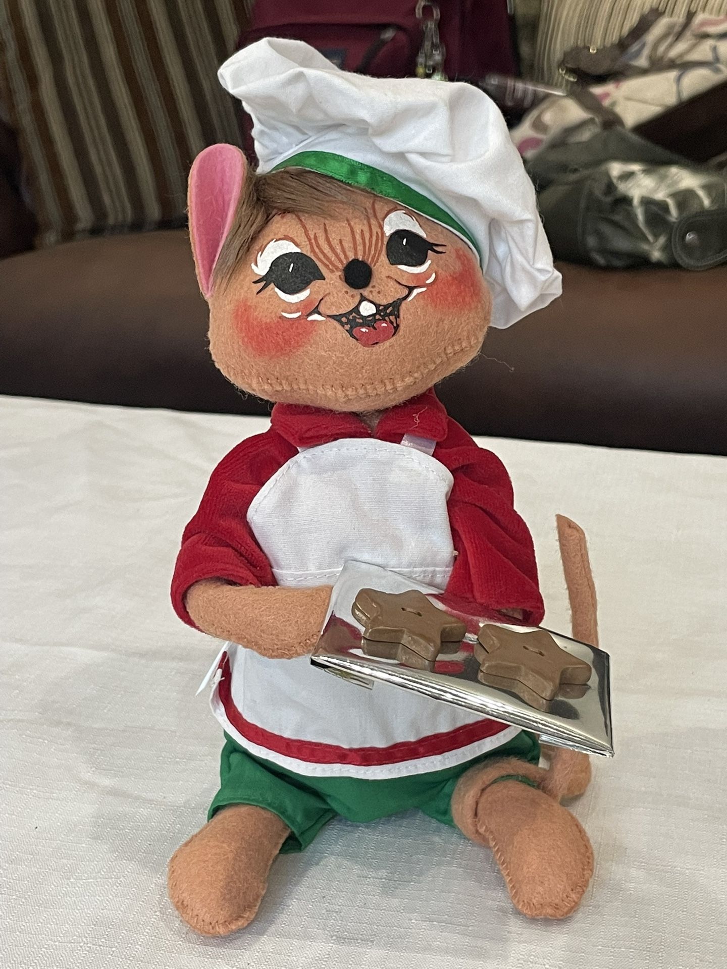 Annalee Baking Christmas Mouse. Chefs Hat. 9” Tall