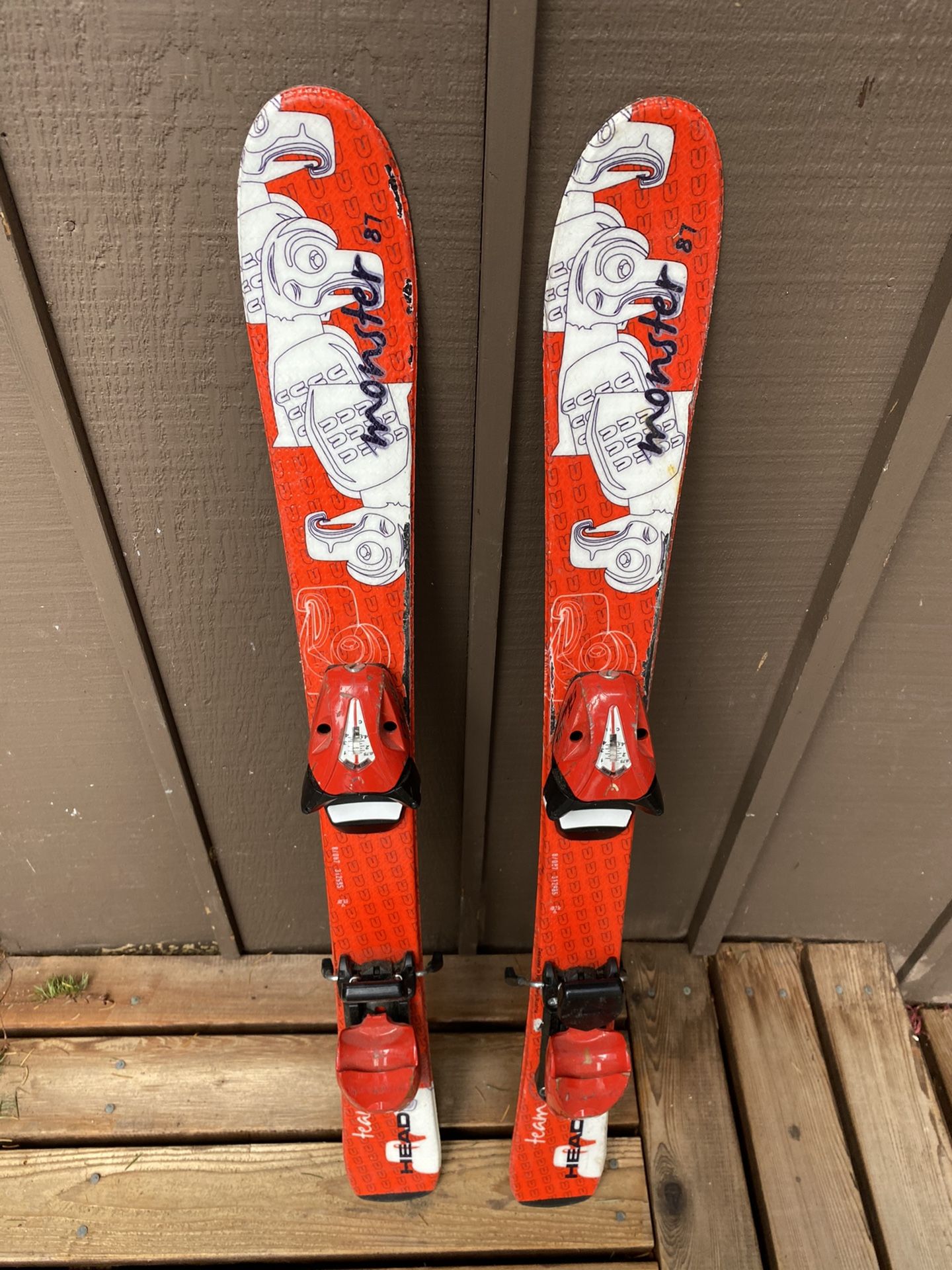 Kids 87cm - Head Team Monster Skis w/Adjustable Bindings