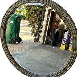 43" Diameter Beveled Glass Round Wall Mirror Vintage Retro Design