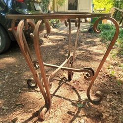Wrought Iron Wood Dining Table