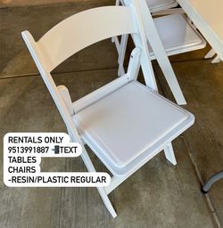 White resin chairs