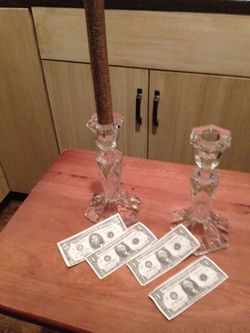 Crystal candleholder for large candles