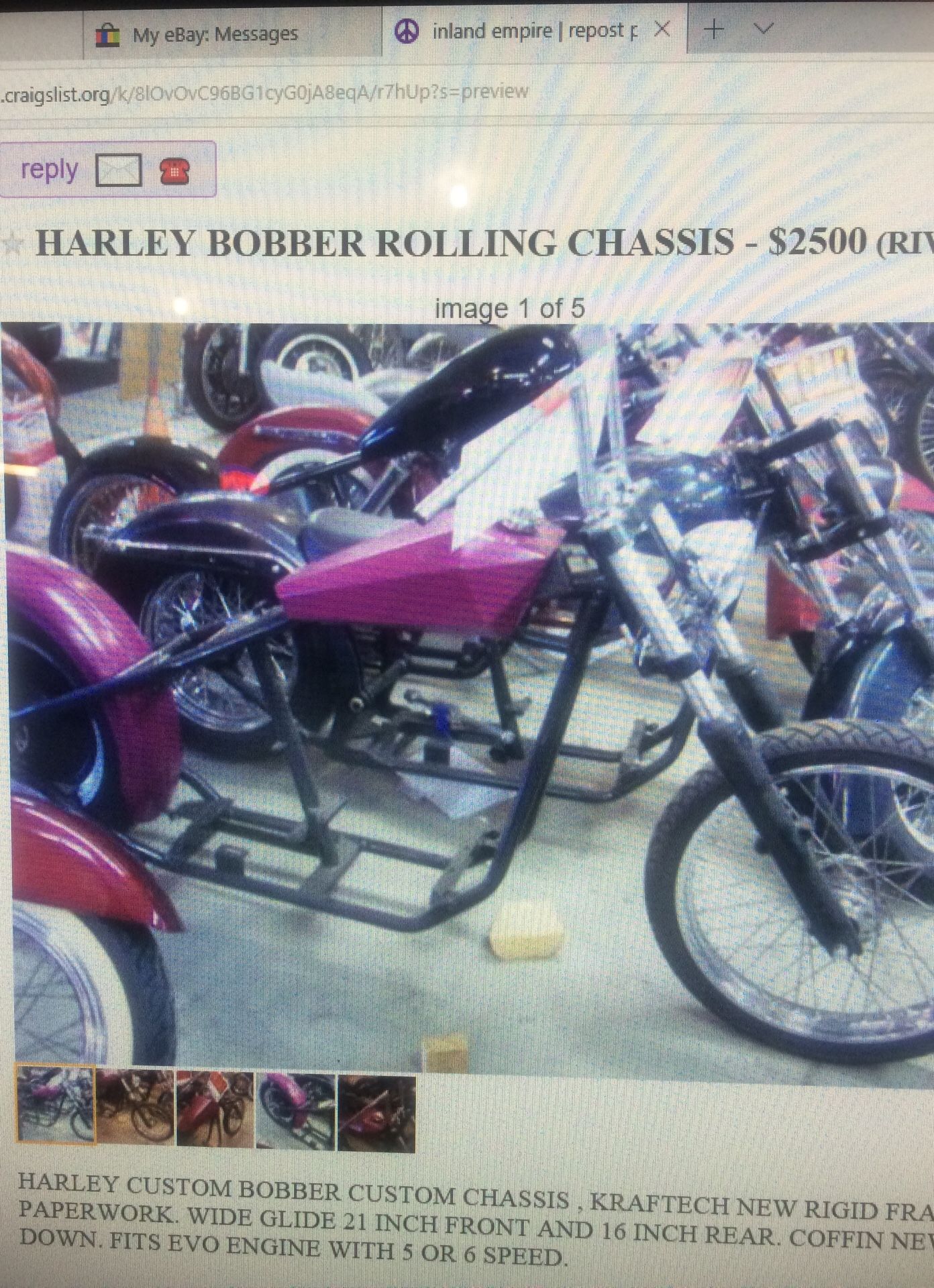 Bobber rolling chassis rigid new