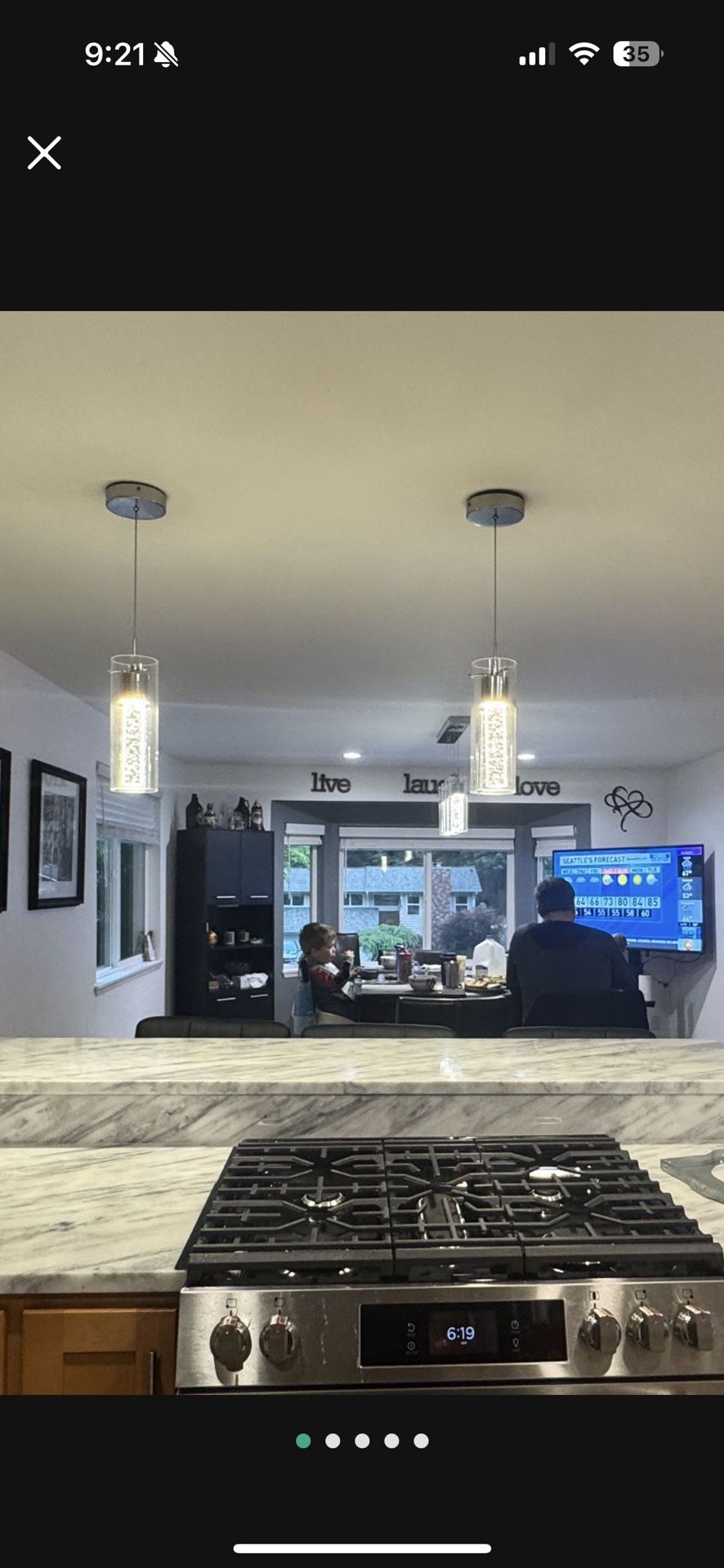 LED Bubble Glass Pendant Lights