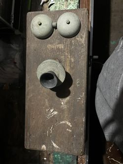 Hand Crank Telephone Wood Box